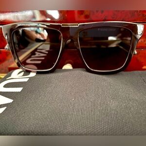 Quay Australia Name Drop Square Sunglasses Chocolate Dark Chocolate NEW